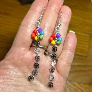 3/$25 Colorful Fliwer and Smiley Face  Dangle Earrings